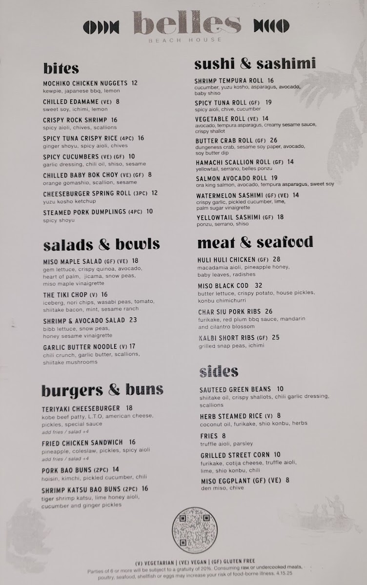 Belles Beach House Menu - Image 6